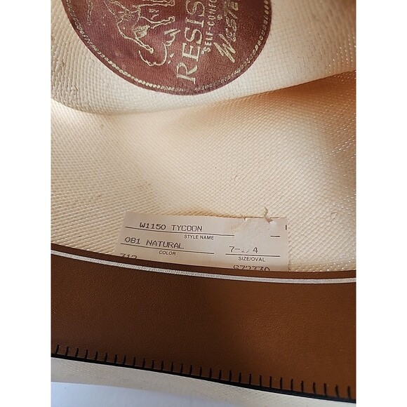 Vtg Resistol 7 1/4 Self-Conforming Western Cowboy Straw Hat Shantung Panama 4X main image 5